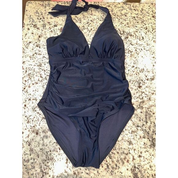 Tommy Hilfiger Women's Halter One Piece Swimsuit - Picture 2 of 7